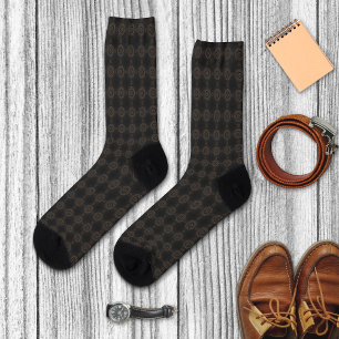 The khaki crocodylus porosus mandala pattern socks
