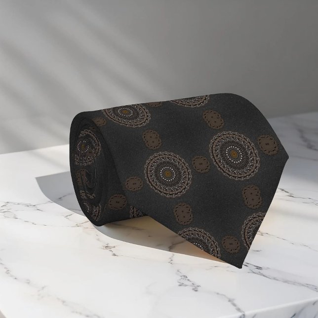 The khaki crocodylus porosus mandala pattern tie (Creator Uploaded)