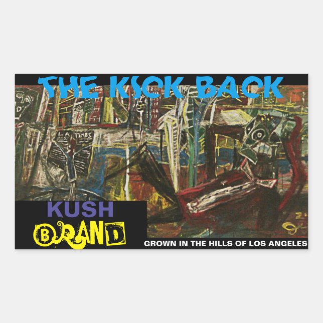 THE KICKBACK KUSH RECTANGULAR STICKER (Front)