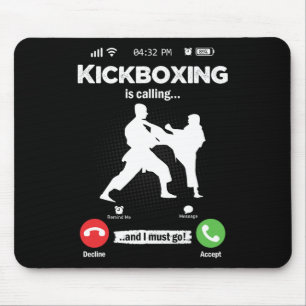 The Kickboxing Is Calling Retro Martial Arts Men K Mouse Mat