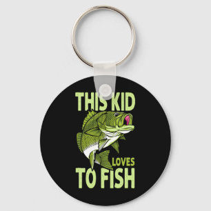 The Kid Loves To Fish Fishing Kid Key Ring