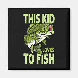 The Kid Loves To Fish Fishing Kid  Magnet