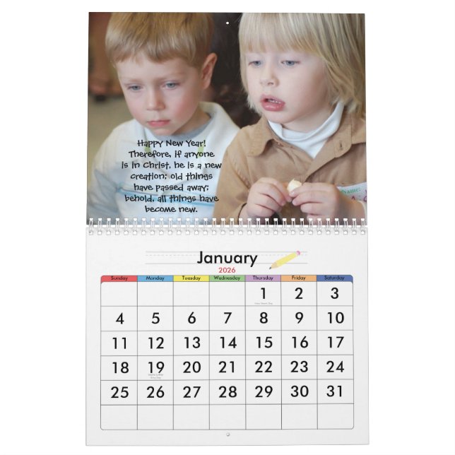 The Kids of First Church Calendar (Jan 2026)