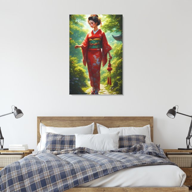 The Kimono's Walk Canvas Print (Insitu(Bedroom))