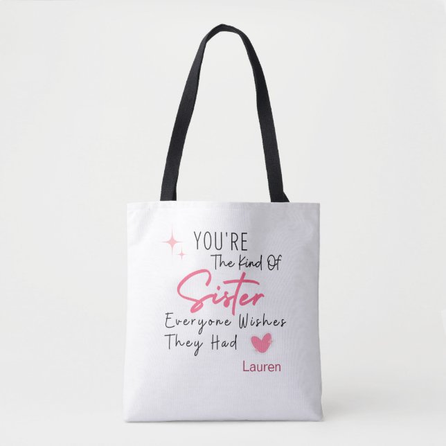 The Kind of Sister Tote Bag - Personalised Gift (Front)