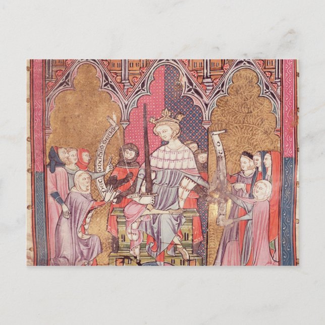 The King Administering Justice Postcard (Front)