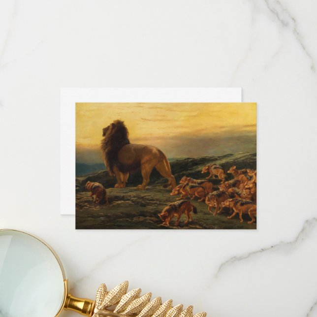 The King and his Satellites by Briton Riviere Thank You Card (Front/Back In Situ)
