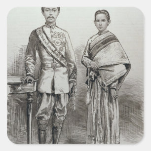 The King and Queen of Siam Square Sticker