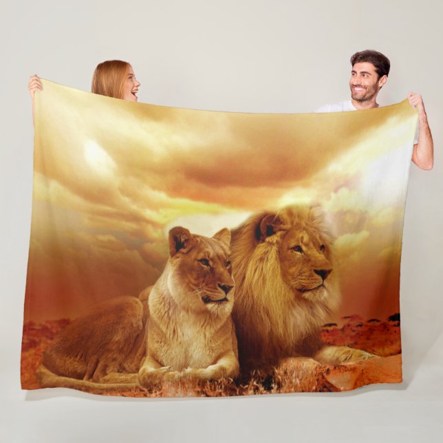 The KING and QUEEN of the JUNGLE Fleece Blanket (In Situ)