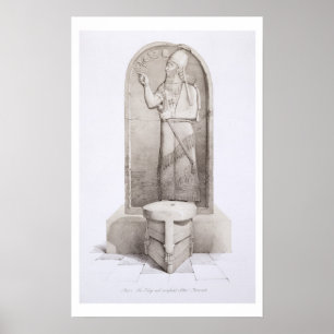 The King and Sacrificial Altar, Nimrud, plate 4 fr Poster