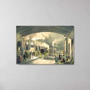 The King at New Cross Station (litho) Canvas Print