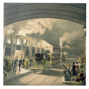The King at New Cross Station (litho) Tile