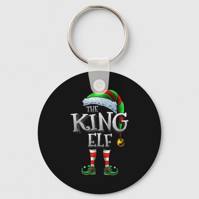 The King Elf Shirt Matching Family King Christmas  Key Ring (Front)