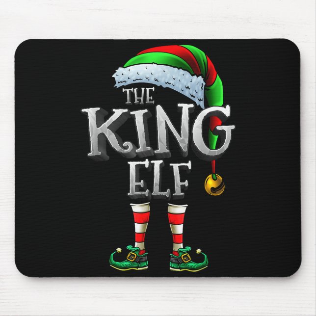 The King Elf Shirt Matching Family King Christmas  Mouse Mat (Front)