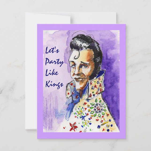 THE KING INVITES FUN PARTY LIKE KINGS ~ INVITATION (Front)