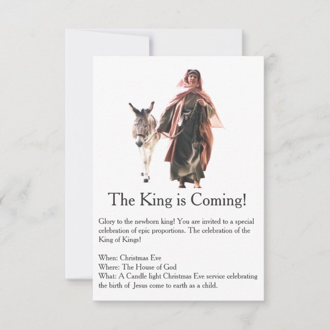 The King is coming Christmas Invitation (Front)