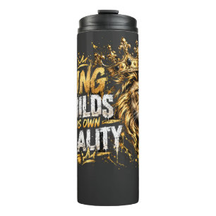 The King Is Real – Majestic Crowned Lion T-Shirt Thermal Tumbler