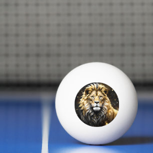 The King: Majestic Gold And Grey Male Lion, Ping Pong Ball