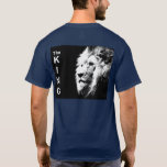 The King Modern Pop Art Lion Head Back Print Men's T-Shirt<br><div class="desc">The King Modern Pop Art Lion Head Back Print Elegant Template Men's Basic Navy Blue Dark T-Shirt.</div>