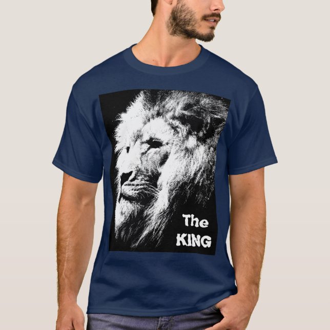 The King Modern Pop Art Lion Head Elegant Men's T-Shirt (Front)