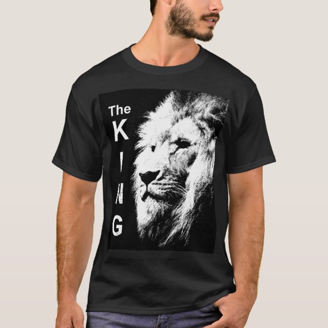 The King Modern Pop Art Lion Head Elegant Men's T-Shirt (Front)