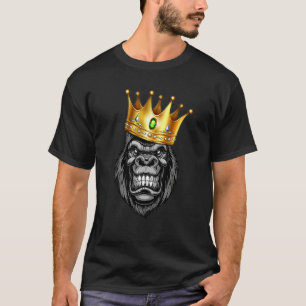 The King Of Angry Gorilla With Crown Ape Wildlife T-Shirt