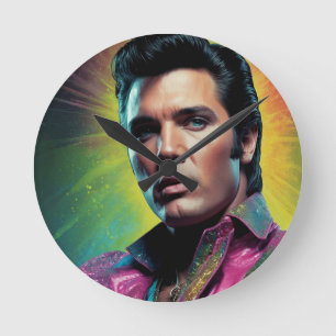 The King of Pop Art Round Clock
