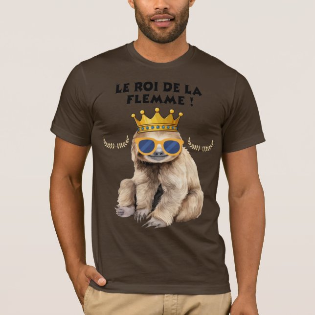 The King of Slacking – Lazy Monkey Illustration T-Shirt (Front)