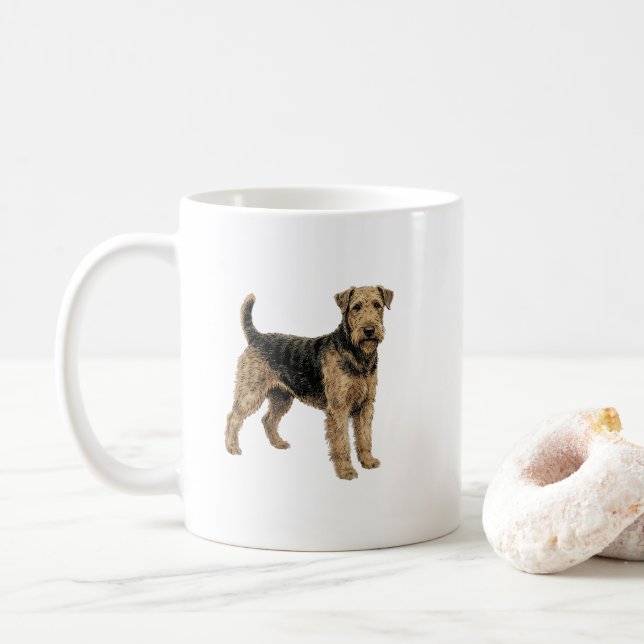 The King of Terriers – Airedale Spirit Art Coffee Mug (With Donut)