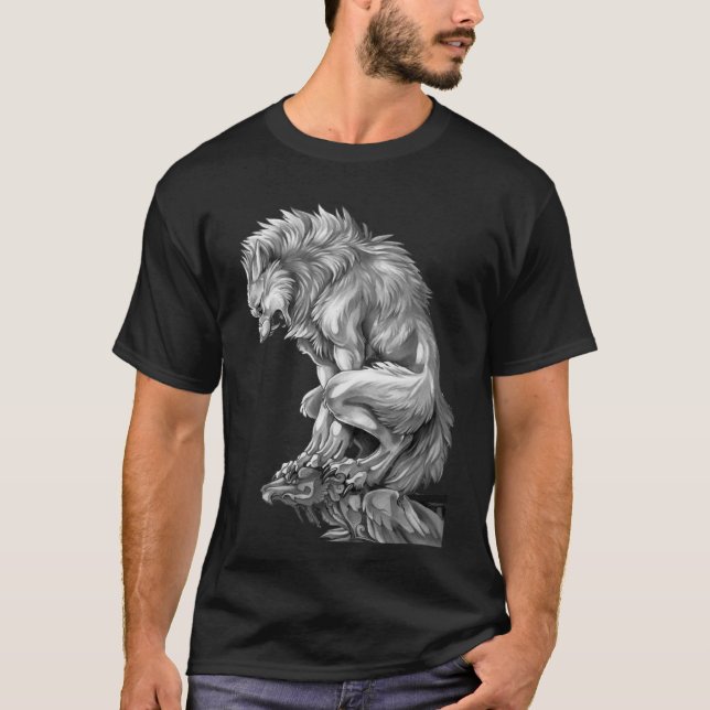 The King of The Werewolf Mediaeval Wolf Curse Mons T-Shirt (Front)
