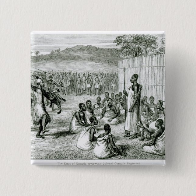 The King of Uganda Reviewing Colonel 15 Cm Square Badge (Front)