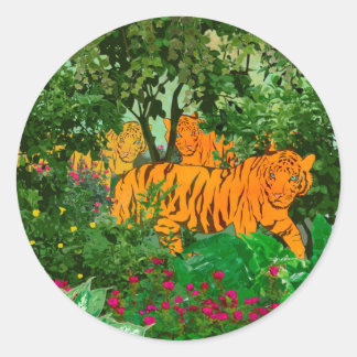 The King Of Wild Jungle | Tiger Classic Round Sticker