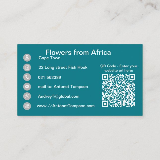 The King Protea  Business Card (Back)