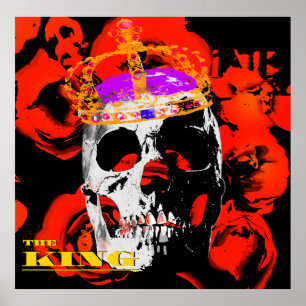 The King Skull Crown n' Roses Poster