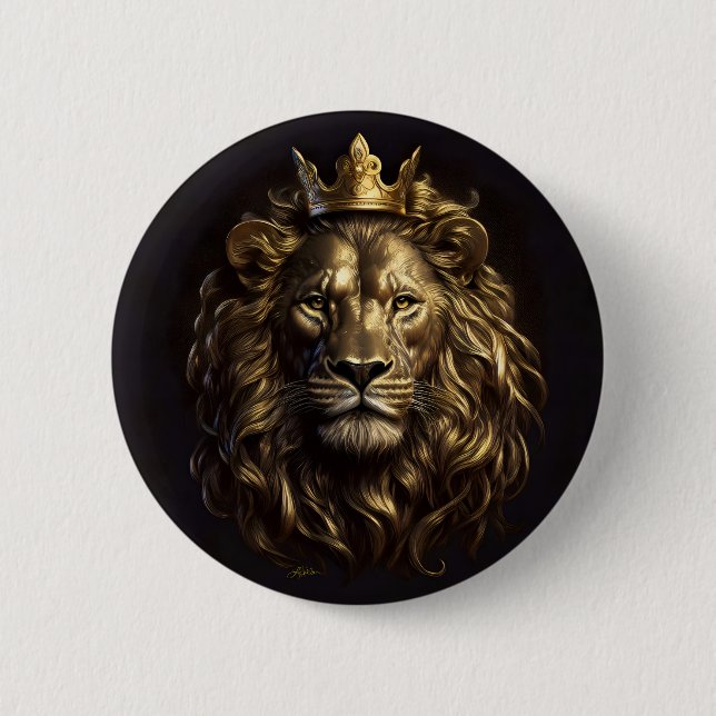 The King! The Not-So-Cowardly Lion of Oz 6 Cm Round Badge (Front)