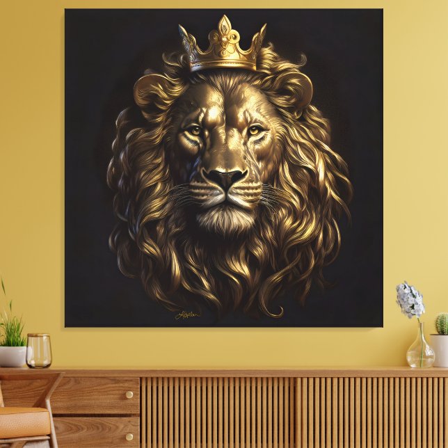 The King! The Not-So-Cowardly Lion of Oz Canvas Print (Insitu(LivingRoom))