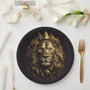 The King! The Not-So-Cowardly Lion of Oz Paper Plate