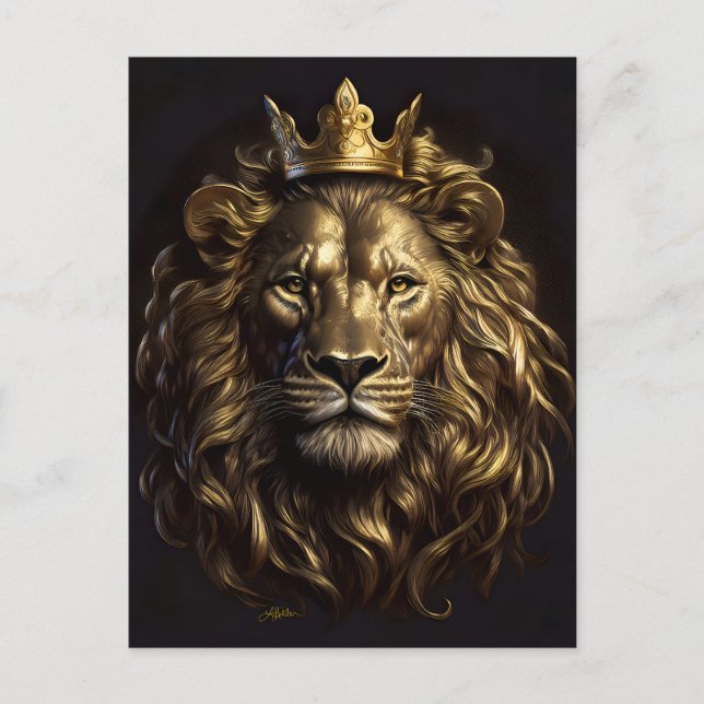 The King! The Not-So-Cowardly Lion of Oz Postcard (Front)