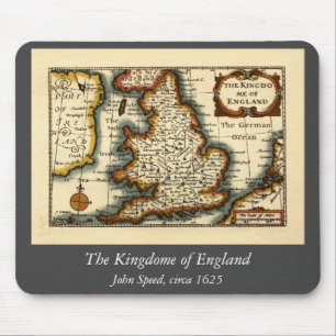 The Kingdome of England Old Antiquarian Atlas Map Mouse Mat