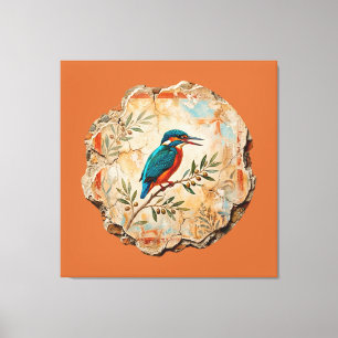 The Kingfisher Fragment: Pompei’s Azure Messenger  Canvas Print