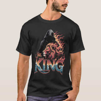 The King's Fire: Hooded Guardian and Flaming Lion  T-Shirt