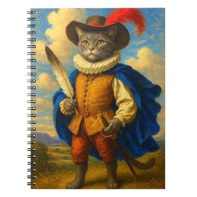 The King's First Blade | A Musketeer Cat Honour Notebook (Front)