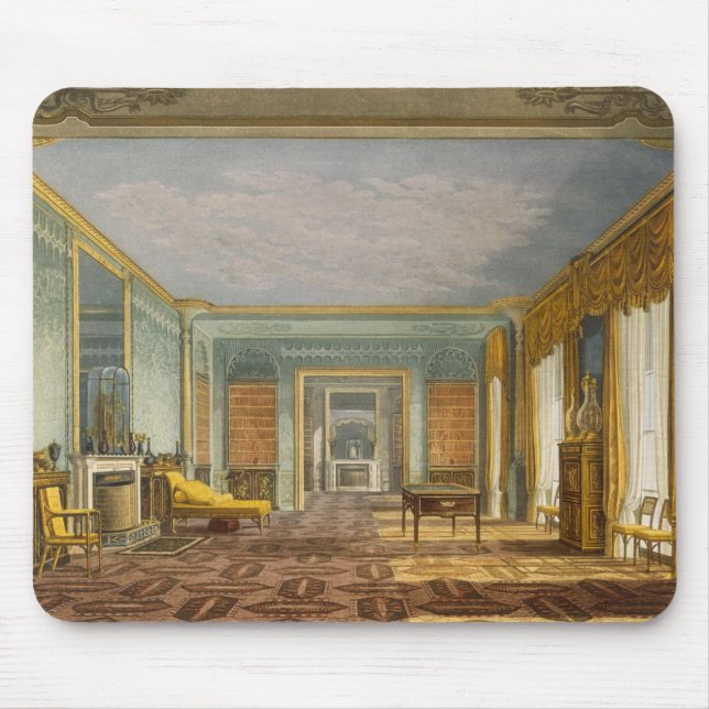 The King's Library from Views of The Royal Pavilio Mouse Mat (Front)