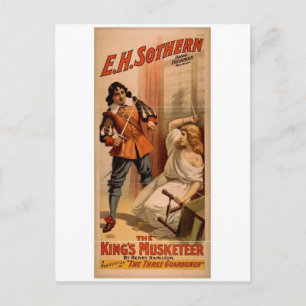 The Kings Musketeer, 'The Three Guardsmen' Vintage Postcard
