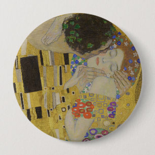 The Kiss, Art Nouveau Oil Painting, Gustav Klimt 10 Cm Round Badge