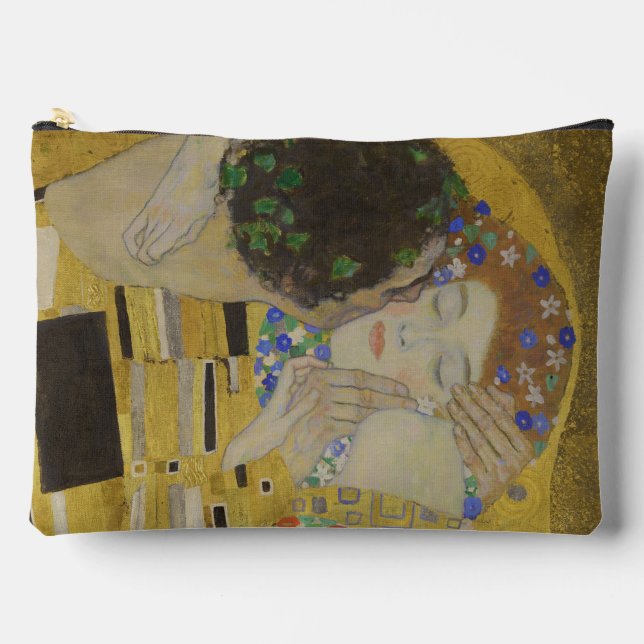 The Kiss, Art Nouveau Oil Painting, Gustav Klimt Accessory Pouch (Front)