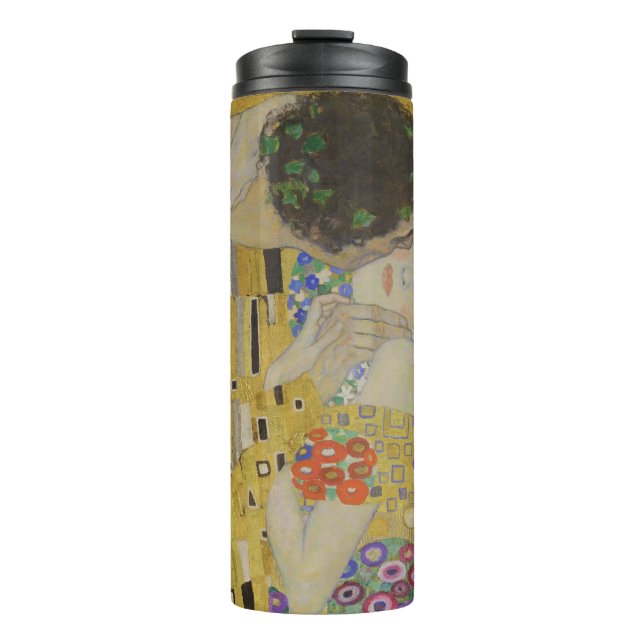 The Kiss, Art Nouveau Oil Painting, Gustav Klimt Thermal Tumbler (Front)