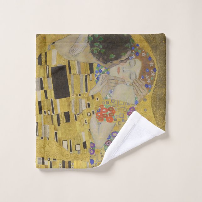 The Kiss, Art Nouveau Oil Painting, Gustav Klimt Wash Cloth (Wash Cloth)