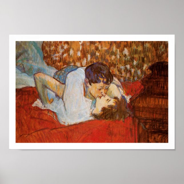 The Kiss - Art Poster - Henri de Toulouse-Lautrec (Front)