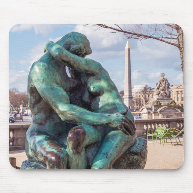 The Kiss by Auguste Rodin at the Tuileries, Paris Mouse Mat (Front)